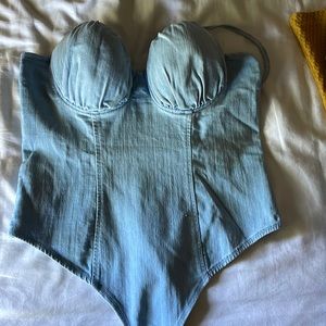 Denim bodysuit